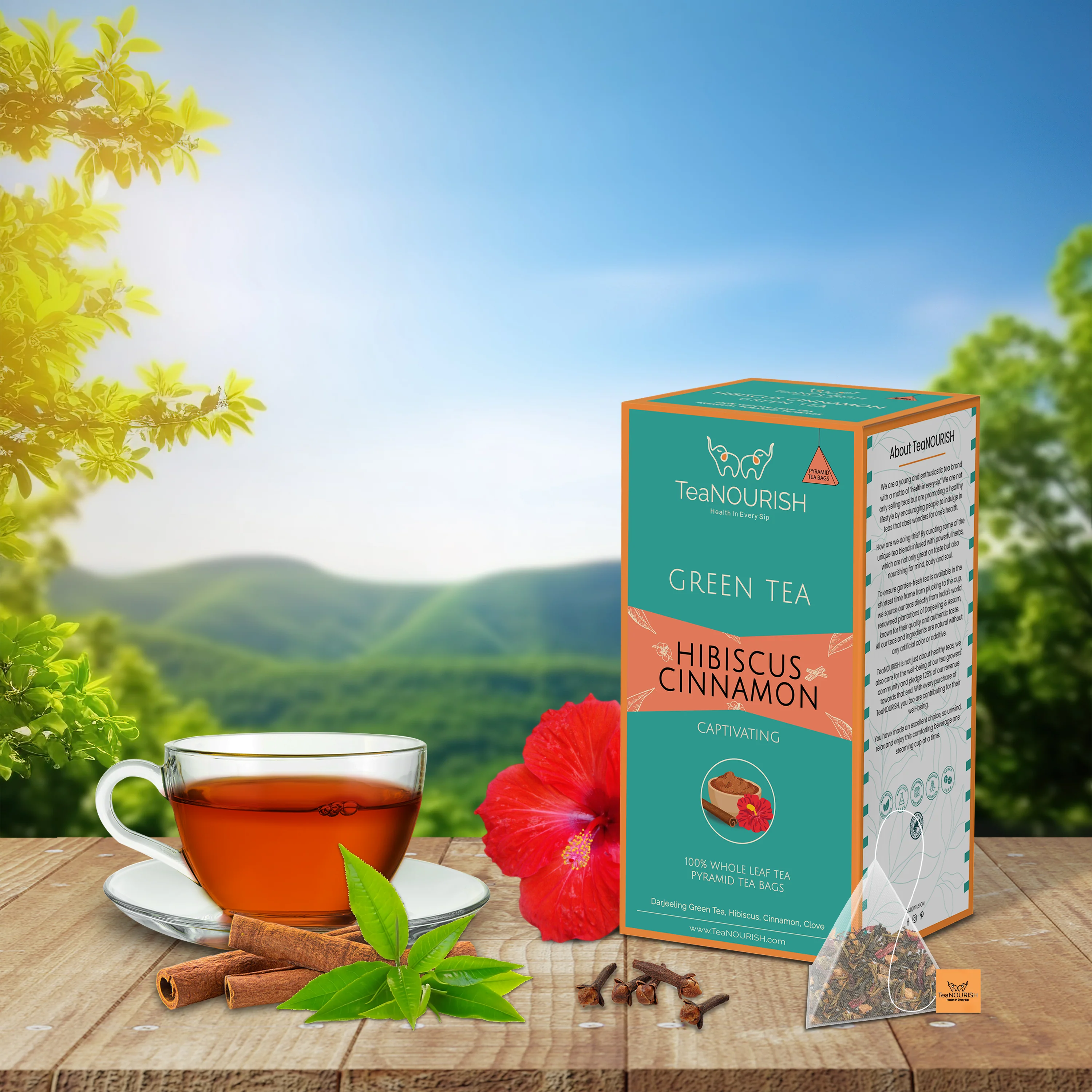 Hibiscus Cinnamon Green Tea - 20 Tea Bags