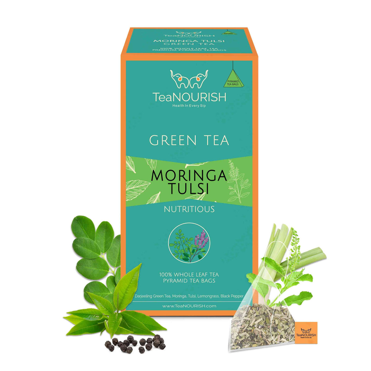 Moringa Tulsi Green Tea Bags - Buy Online at TeaNOURISH