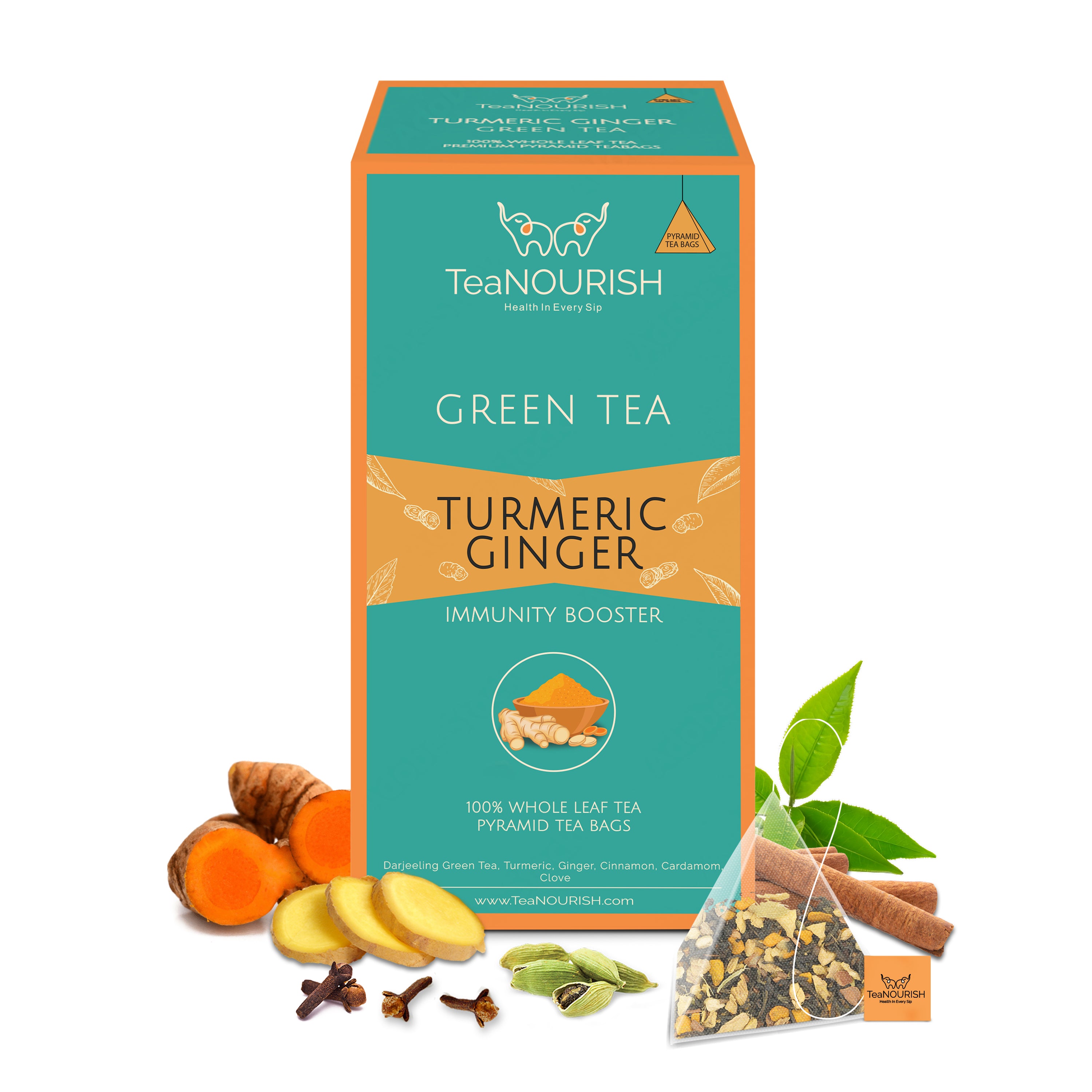 Turmeric Ginger Green Tea - 20 Tea Bags